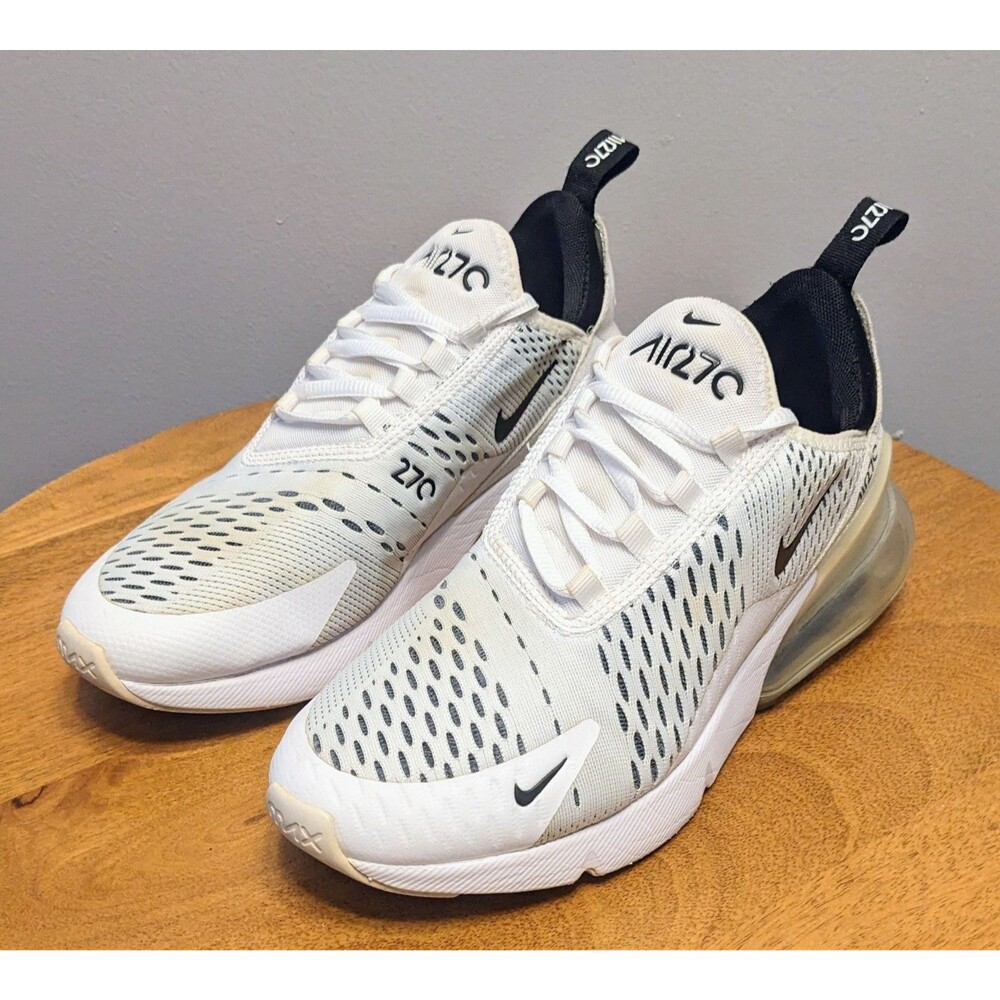 Nike Women's Air Max 270 Running Shoes White Black Lightweight AH6789-100
